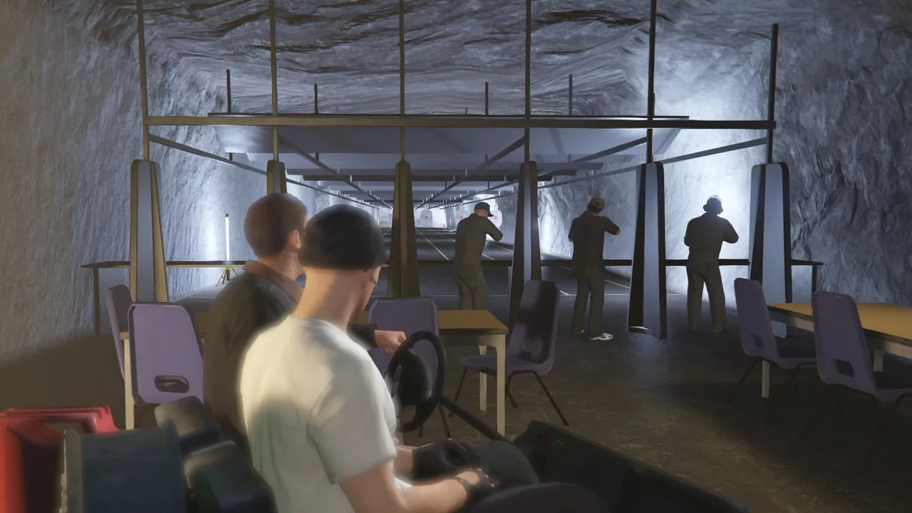 Le champ de tir du bunker, taillé dans le roc