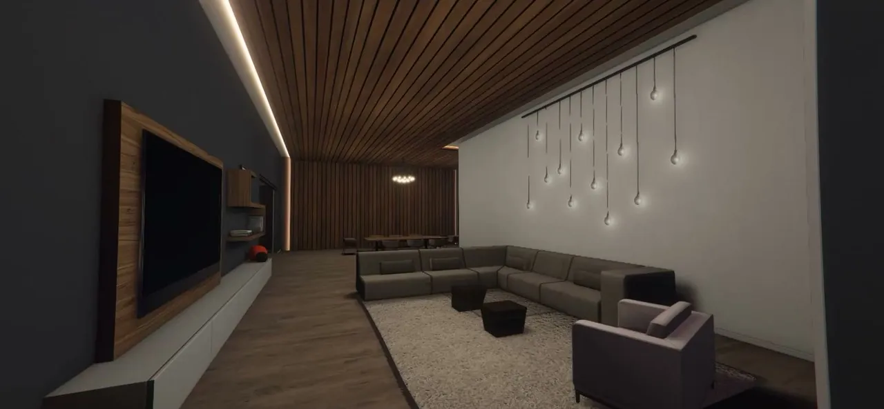 Le salon de l'appartement de luxe