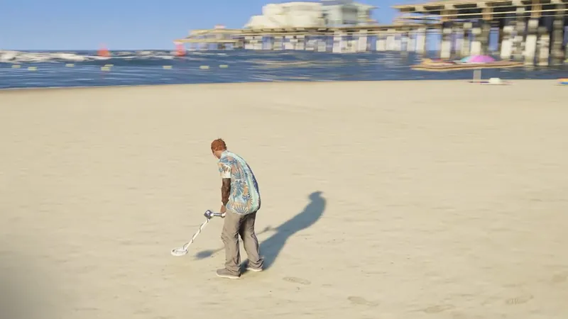 Un détecteur de métaux sur la plage