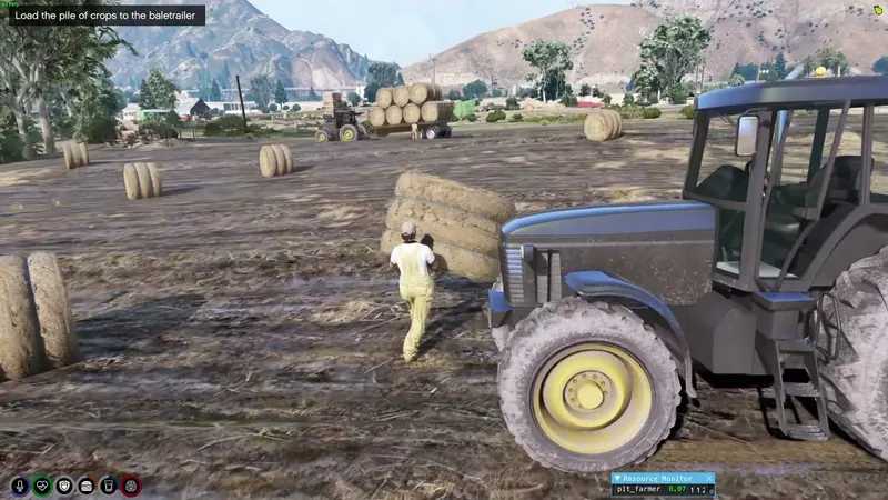 Un tracteur dans un champ