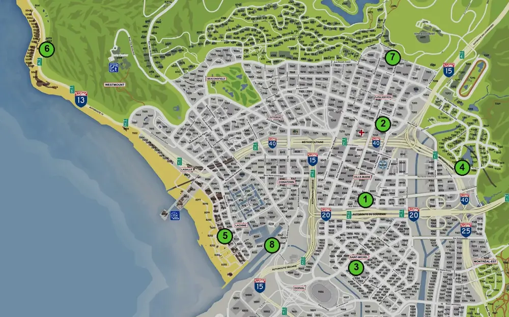 Carte des garages publics