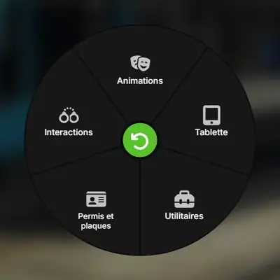 Le sous-menu Personnel de la roue