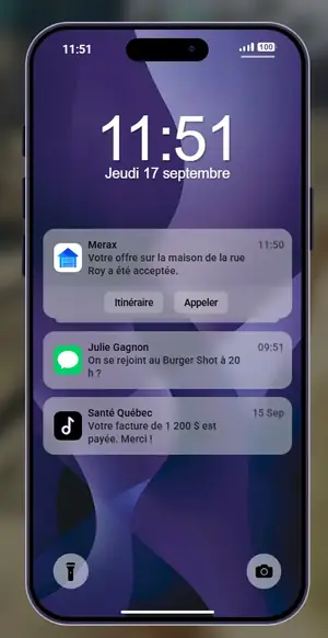 Le téléphone verrouillé