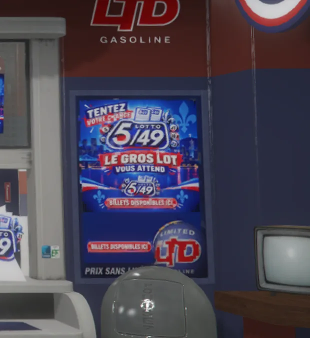 Les panneaux du Loto 5/49 dans un commerce