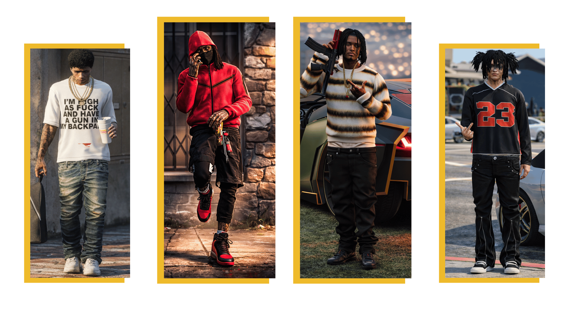 Quatre autres tenues streetwear homme