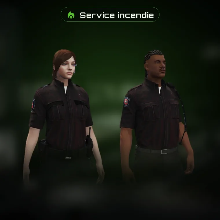 Lara et Wayne, peds VIP, dans les sept uniformes des services