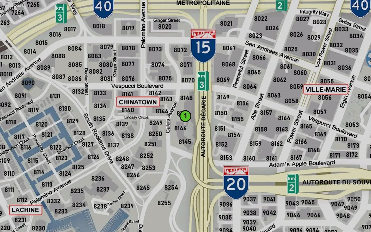 Carte : 1. Hôpital Général de Montréal